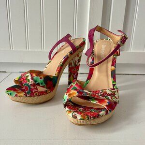 Desigual Floral Pattern Heels